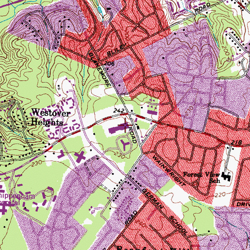 Topographic Map of Faith Harvest International Church, VA