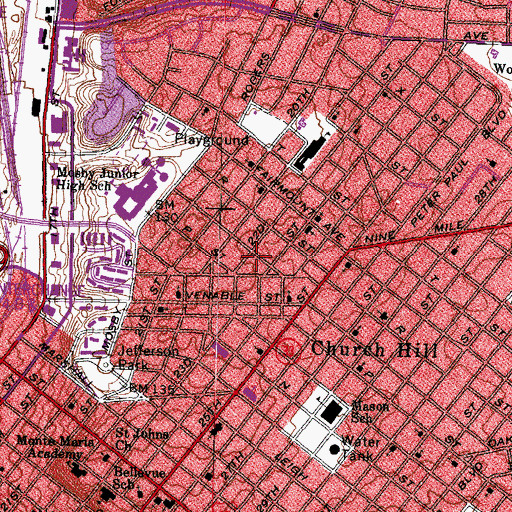 Topographic Map of Faith Holy Church, VA