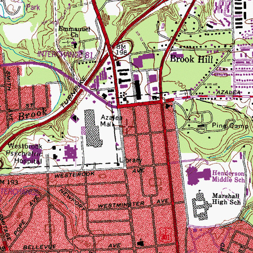 Topographic Map of Faith Refuge Church of Christ, VA