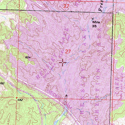 Topographic Map of Hensley Bridge, CA