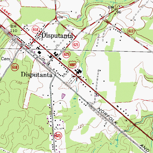 Topographic Map of First Baptist Church, VA