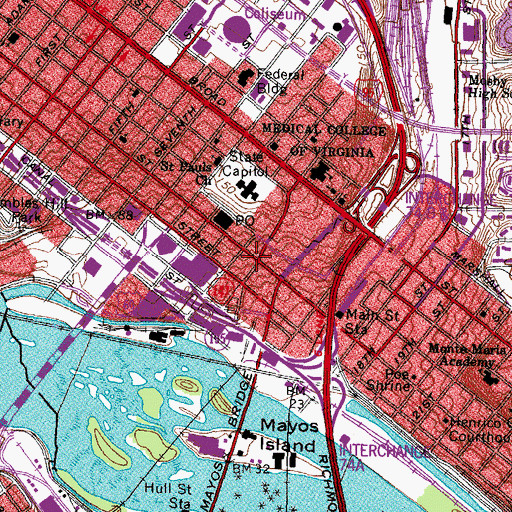 Topographic Map of First Church of Christ Scientist, VA