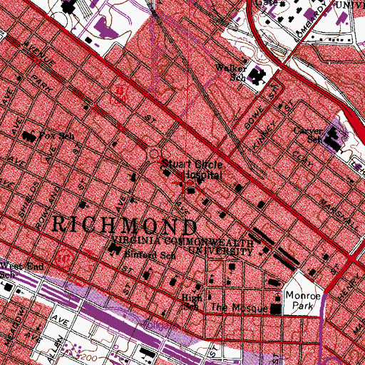 Topographic Map of First English Evangelical Lutheran Church, VA