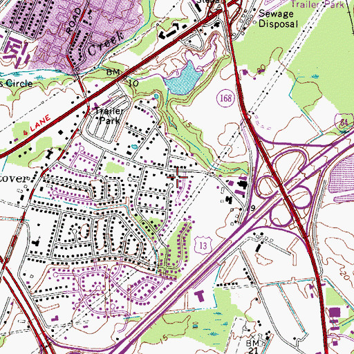 Topographic Map of Foursquare Church, VA