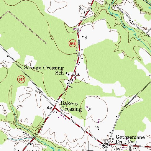 Topographic Map of Galatian United Christian Church, VA