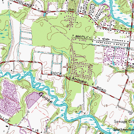 Topographic Map of Grace Bible Church of Chesapeake, VA