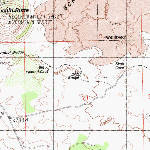 Topographic Map of Irish Bridge, CA