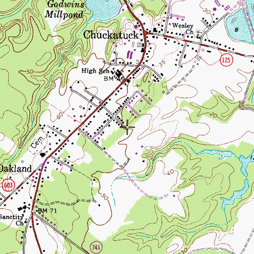 Topographic Map of Greater New Hope Church of God in Christ, VA