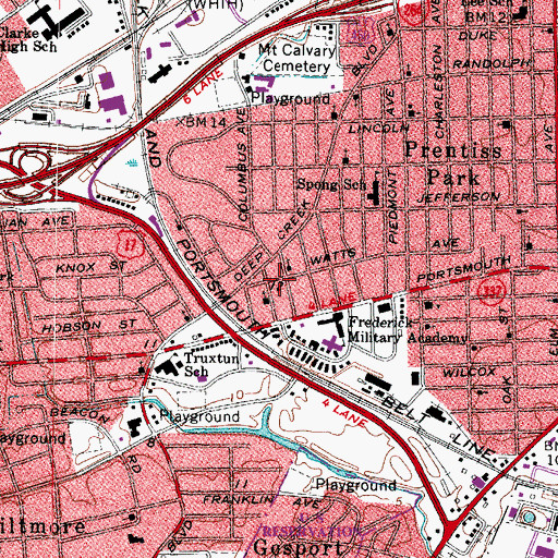 Topographic Map of Greater Revival Center, VA