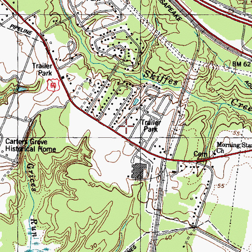 Topographic Map of Grove Community Church, VA