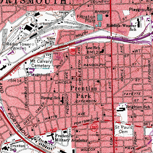 Topographic Map of Holy Light Church, VA