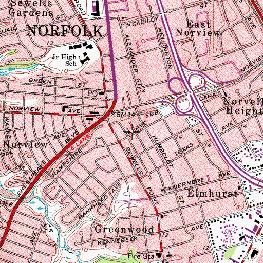 Topographic Map of Holy Spirit Association for the Unification of One World Christianity Church of Norfolk, VA
