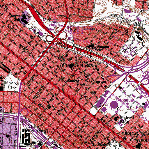 Topographic Map of Hood Temple African Methodist Episcopal Zion Church, VA