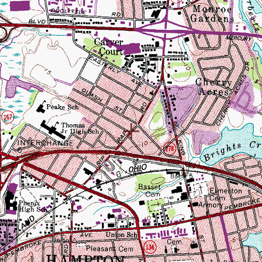 Topographic Map of Humble Beginnings Interdenomenational Ministry, VA