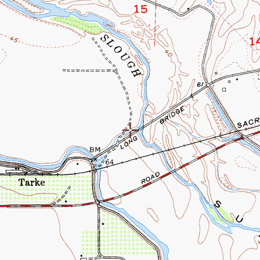 Topographic Map of Long Bridge, CA