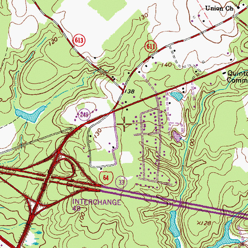 Topographic Map of Kentwood Heights Baptist Church, VA