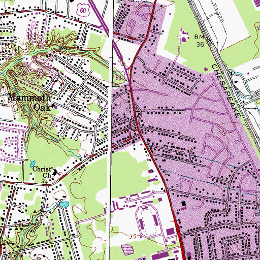 Topographic Map of Life Line Full Gospel Church, VA