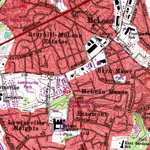 Topographic Map of Lutheran Church of the Redeemer, VA
