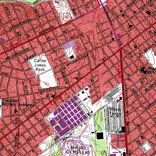 Topographic Map of Madison Temple African Methodist Episcopal Zion Church, VA