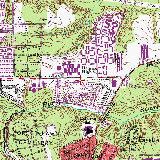 Topographic Map of Meadowood Church of God, VA