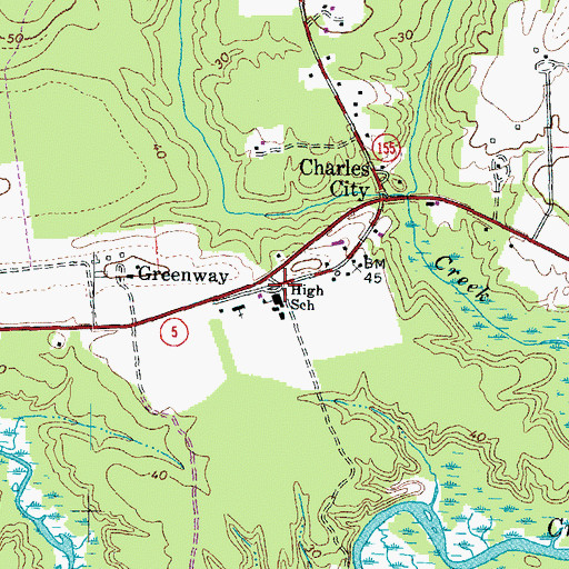 Topographic Map of Memorial United Methodist Church, VA