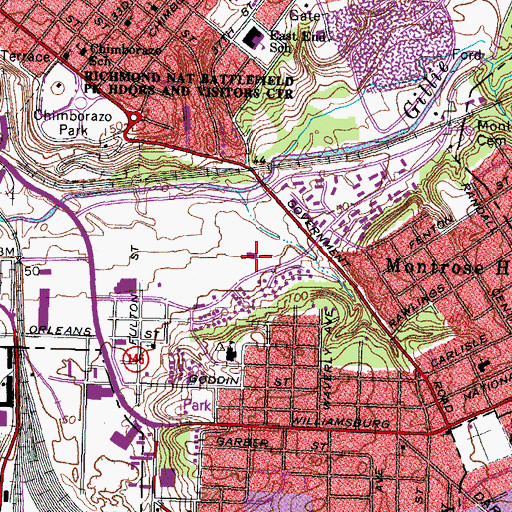 Topographic Map of Mount Calvary Baptist Church, VA