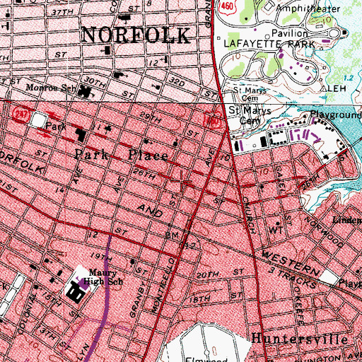 Topographic Map of Mount Joy Church of God in Christ, VA
