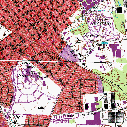 Topographic Map of Mount Zion Holy Church, VA