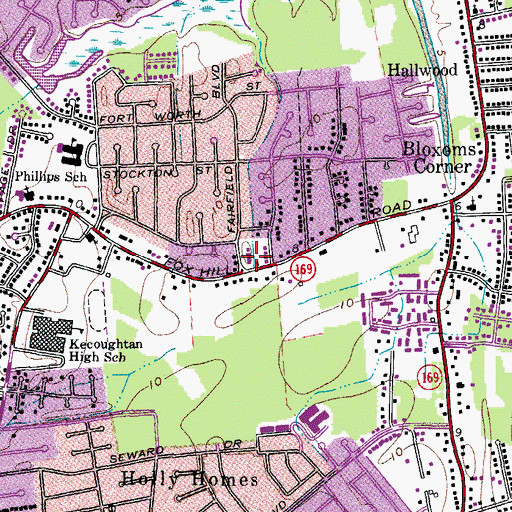 Topographic Map of New Bethel Cathedral Church of God in Christ, VA