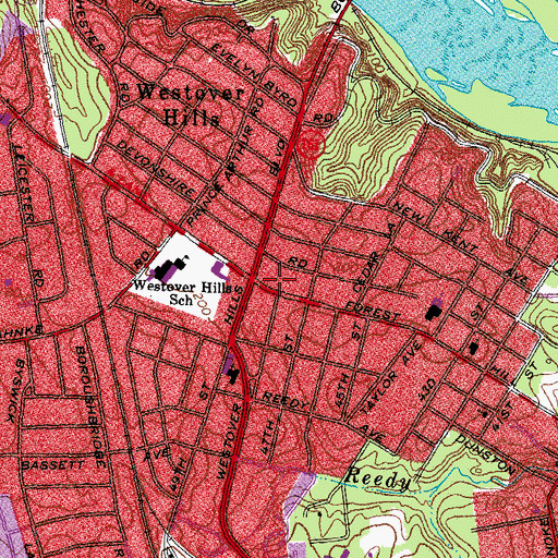 Topographic Map of New Canaan Baptist Church, VA