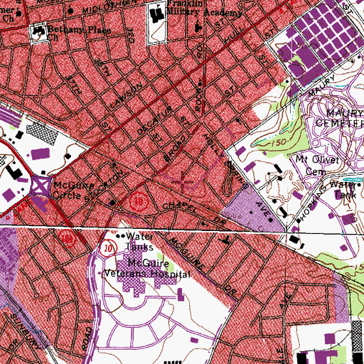 Topographic Map of New Direction Baptist Church, VA
