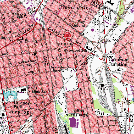 Topographic Map of New Discipleship Worship Cathedral, VA