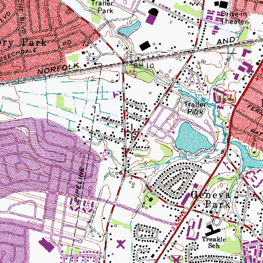 Topographic Map of New Hope Baptist Church, VA