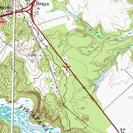 Topographic Map of New Hope Church, VA