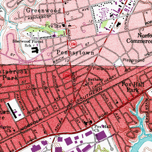 Topographic Map of New Hope Church of Deliverance, VA