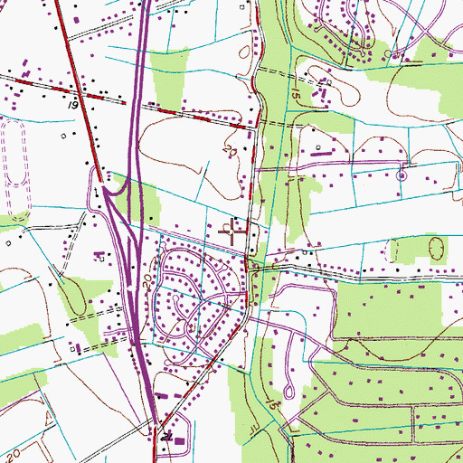 Topographic Map of New Life Church at Great Bridge, VA