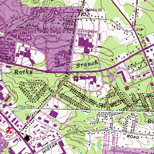 Topographic Map of Richmond Public Library Municipal Government and Law Branch Library, VA