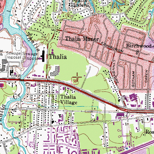 Topographic Map of Virginia Beach County Public Library Central Library, VA