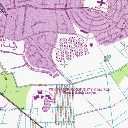 Topographic Map of Virginia Beach County Public Library South Rosemont Youth Library, VA