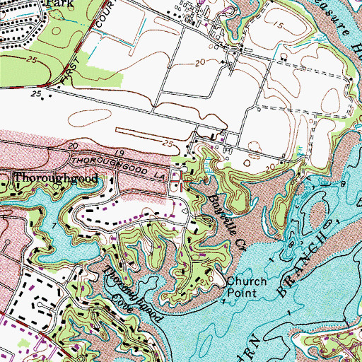 Topographic Map of Adam Thoroughgood House, VA