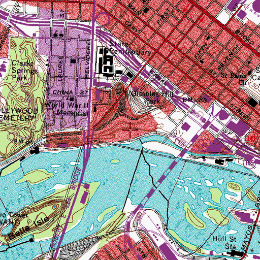 Topographic Map of American Civil War Center at Historic Tredegar, VA