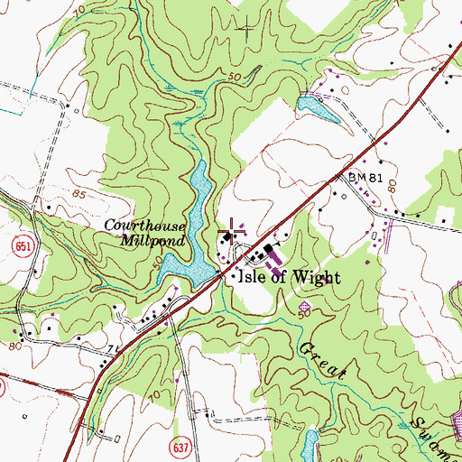 Topographic Map of Boykins Tavern Museum, VA