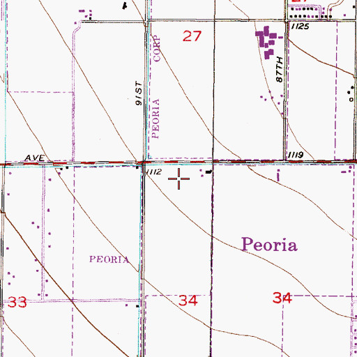 Topographic Map of Westgreen Estates, AZ