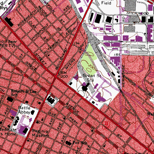 Topographic Map of Children's Museum of Richmond, VA