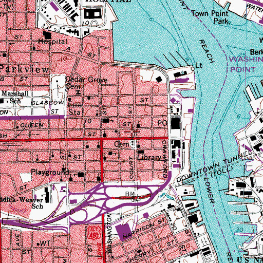 Topographic Map of Courthouse Galleries, VA