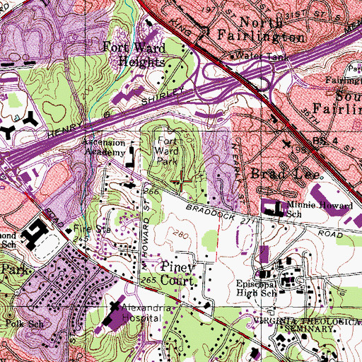 Topographic Map of Fort Ward Museum and Historical Site, VA
