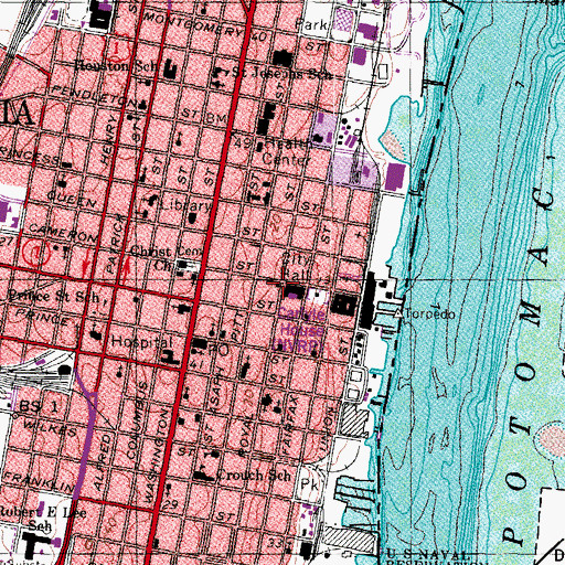 Topographic Map of Gadsby's Tavern Museum, VA