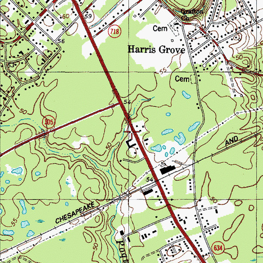 Topographic Map of Gallery on the York Yorktown Arts Foundation, VA
