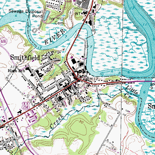 Topographic Map of Isle of Wight Museum, VA