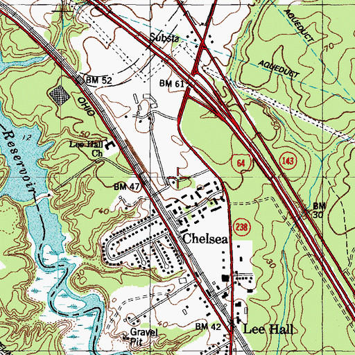 Topographic Map of Lee Hall Mansion Museum, VA